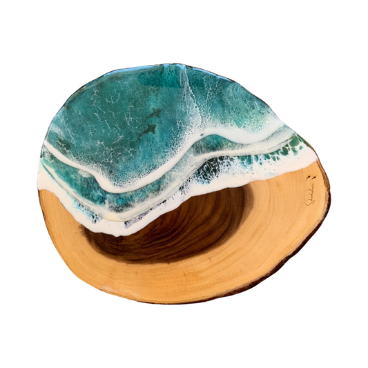 Ocean Resin Roundish Charcuterie Board 13” x 11” x 3/4”