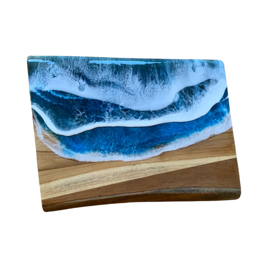 OPPSIE- Ocean Resin Charcuterie Board, 15” X 12” X 1”